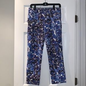 Peace of Cloth blue white and black floral straight leg pants 4